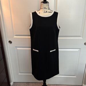 Isaac Mizrahi Black Sheath Midi Dress Crew Neck Sleeveless